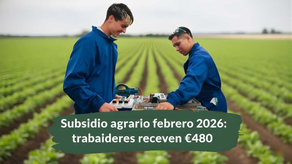 Subsidio agrario febrero 2026: trabajadores reciben €480, requisitos y calendario oficial